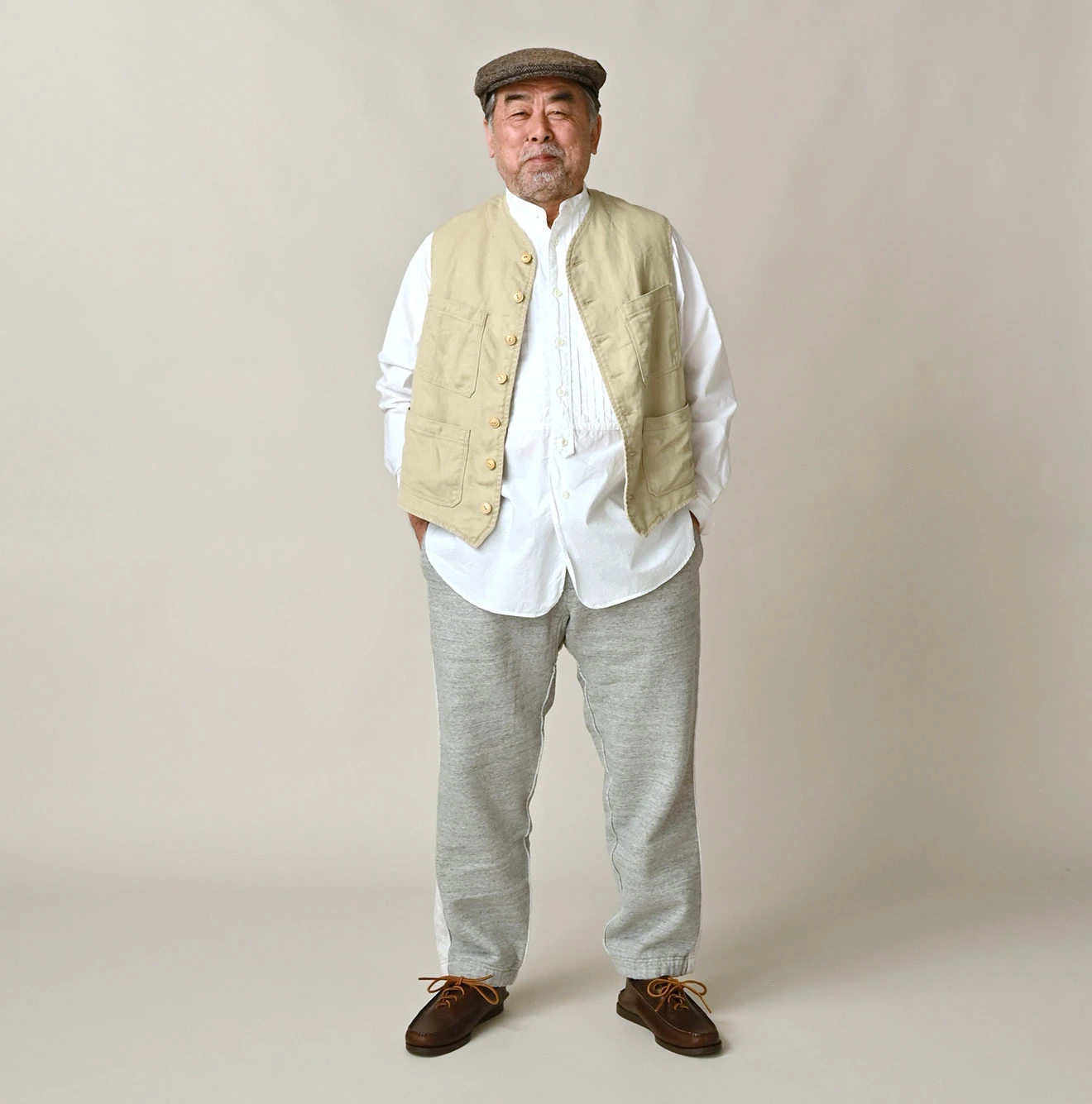 45R(フォーティファイブアール) |リネンヘリンボンの908ベスト