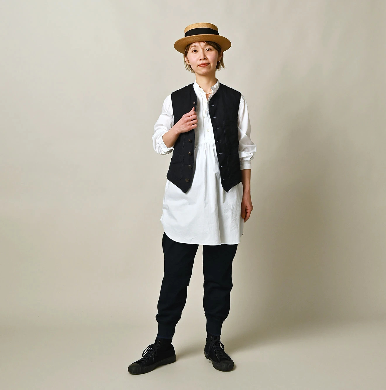 45R(フォーティファイブアール) |リネンヘリンボンの908ベスト（インディゴ）