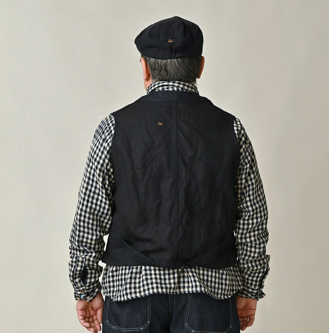 45R(フォーティファイブアール) |リネンヘリンボンの908ベスト（インディゴ）