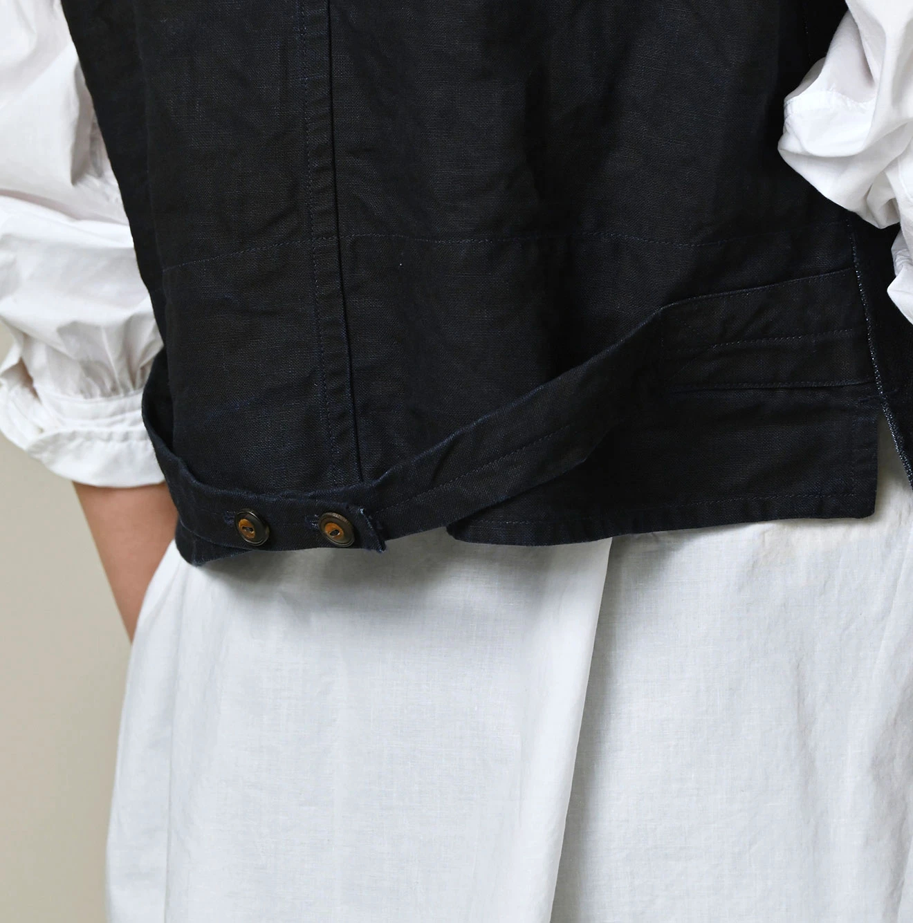 45R(フォーティファイブアール) |リネンヘリンボンの908ベスト（インディゴ）