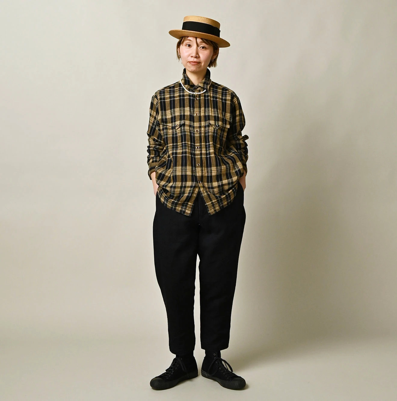 45R(フォーティファイブアール) |リネンヘリンボンの908ジョッパン（インディゴ）