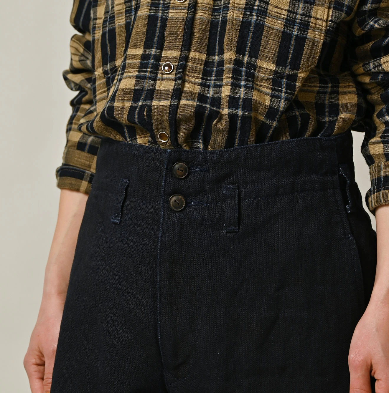 45R(フォーティファイブアール) |リネンヘリンボンの908ジョッパン（インディゴ）