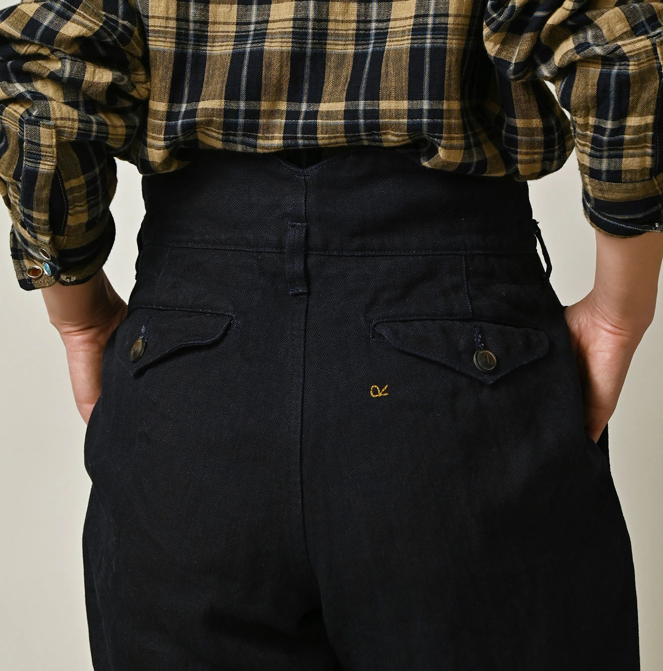 45R(フォーティファイブアール) |リネンヘリンボンの908ジョッパン（インディゴ）