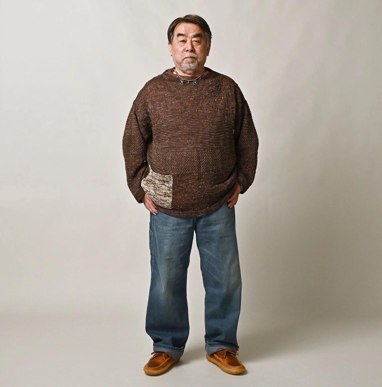 45R(フォーティファイブアール) |リネンギマのパッチワーク馬セーター