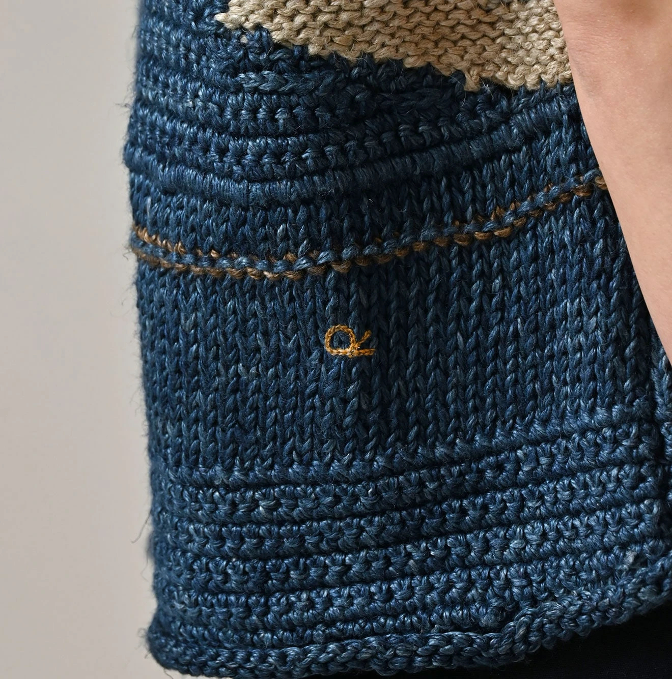 45R(フォーティファイブアール) |ラグジャカードのキャミ（藍ベース）