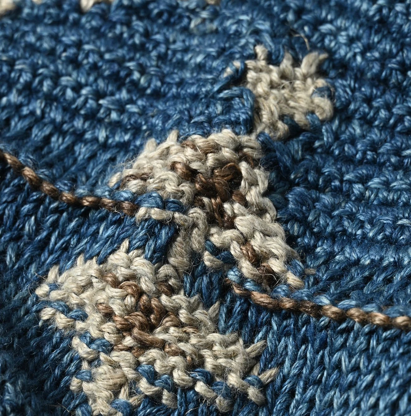 45R(フォーティファイブアール) |ラグジャカードのキャミ（藍ベース）