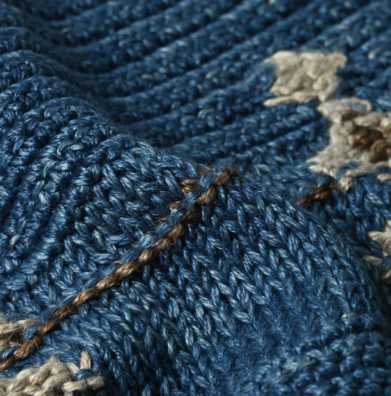 45R(フォーティファイブアール) |ラグジャカードのキャミ（藍ベース）