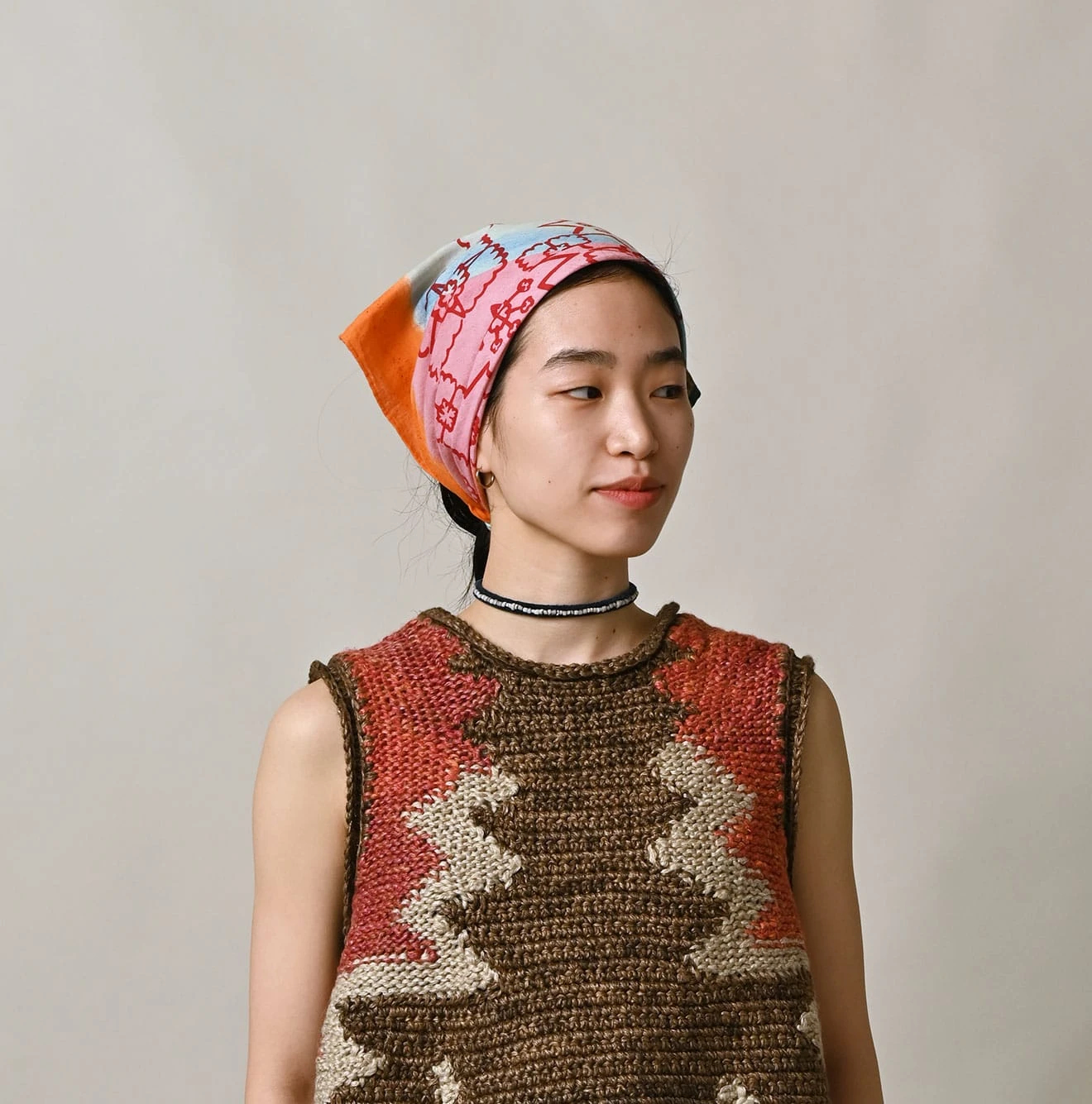 45R(フォーティファイブアール) |インドカディハンドプリントのバンダナ