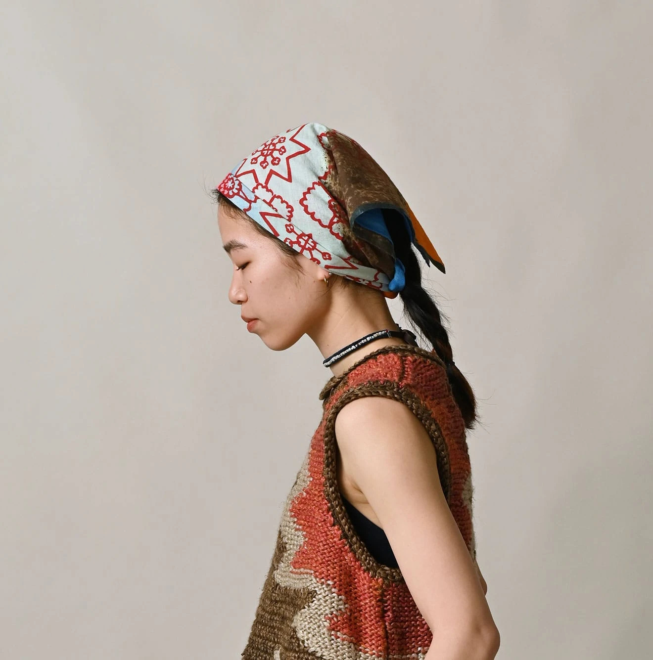 45R(フォーティファイブアール) |インドカディハンドプリントのバンダナ