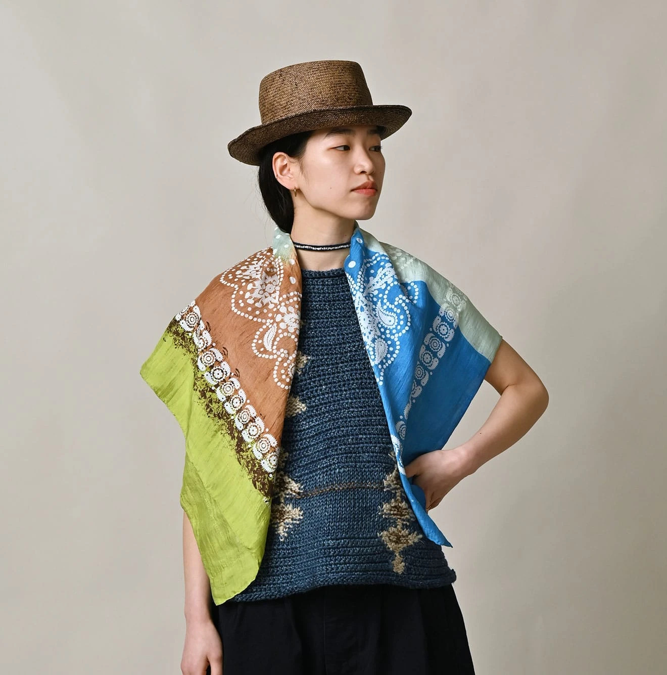 45R(フォーティファイブアール) |インドシルクのハンドプリント風呂敷