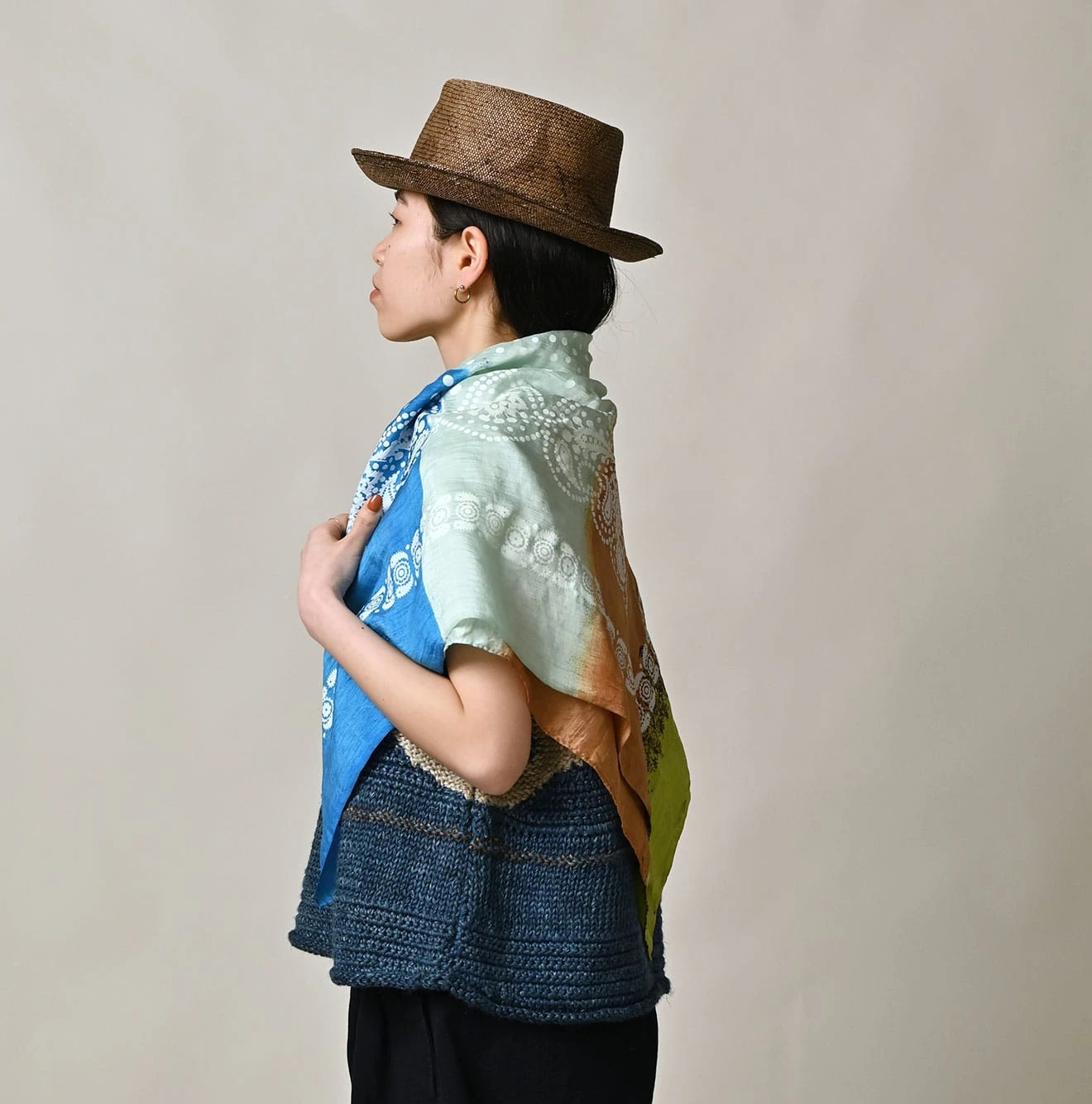 45R(フォーティファイブアール) |インドシルクのハンドプリント風呂敷