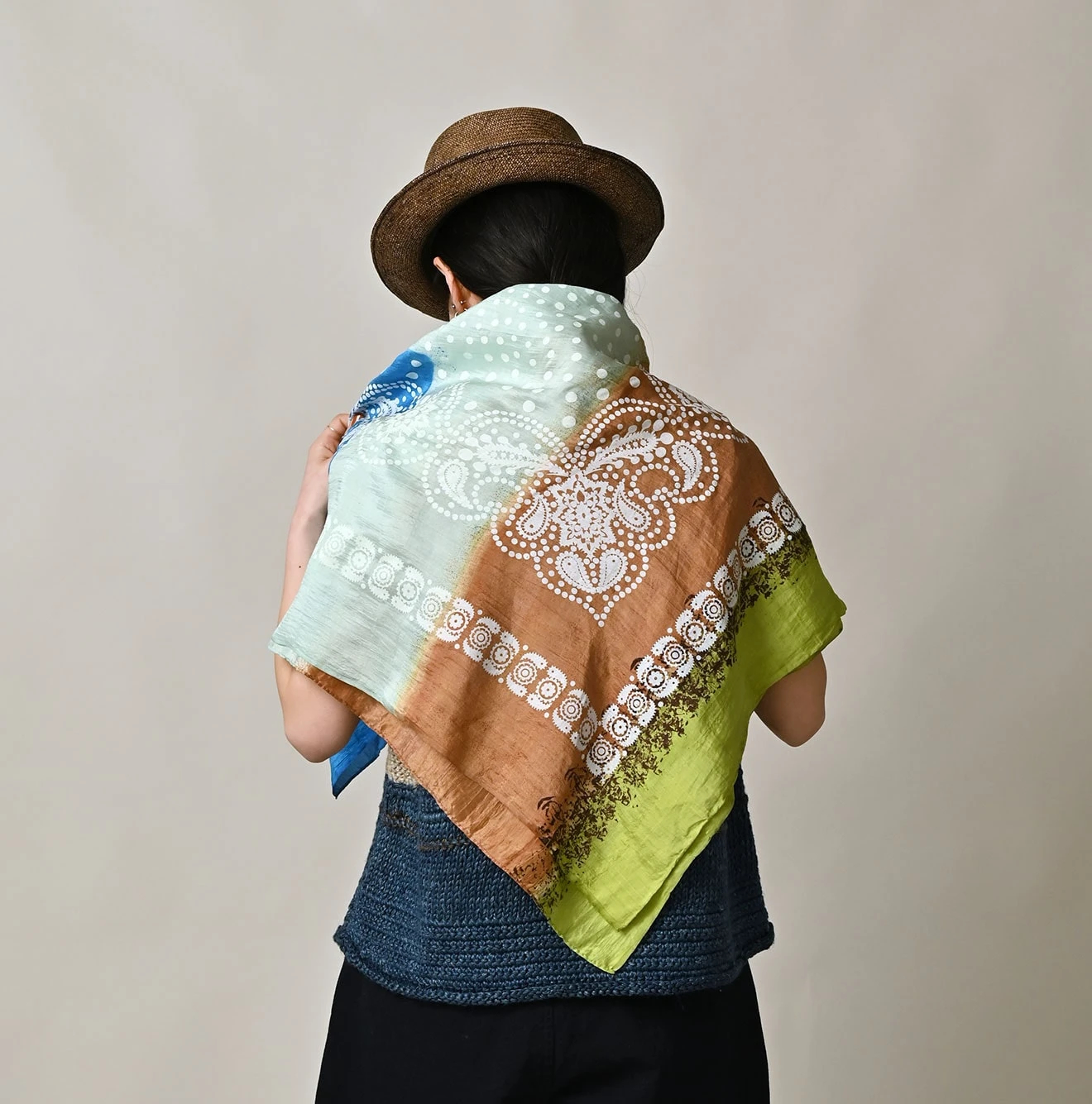 45R(フォーティファイブアール) |インドシルクのハンドプリント風呂敷