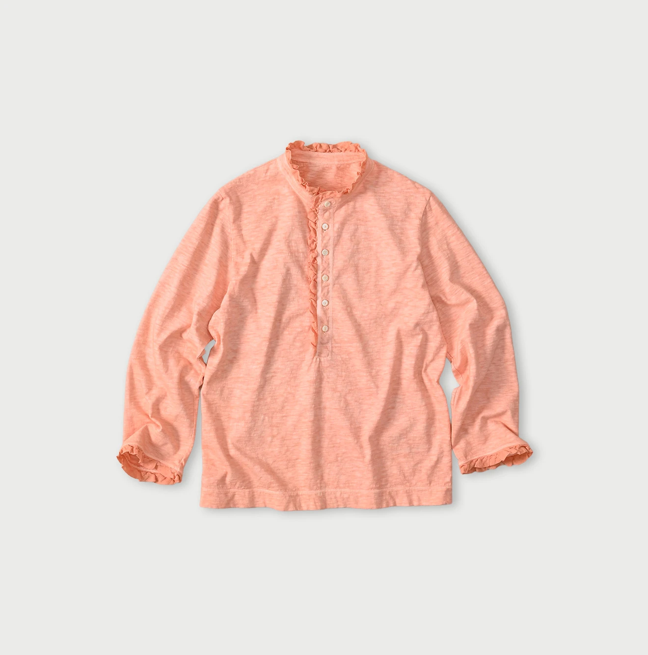 45R(フォーティファイブアール) |フリル天竺の四角ヘンリー（45草染）