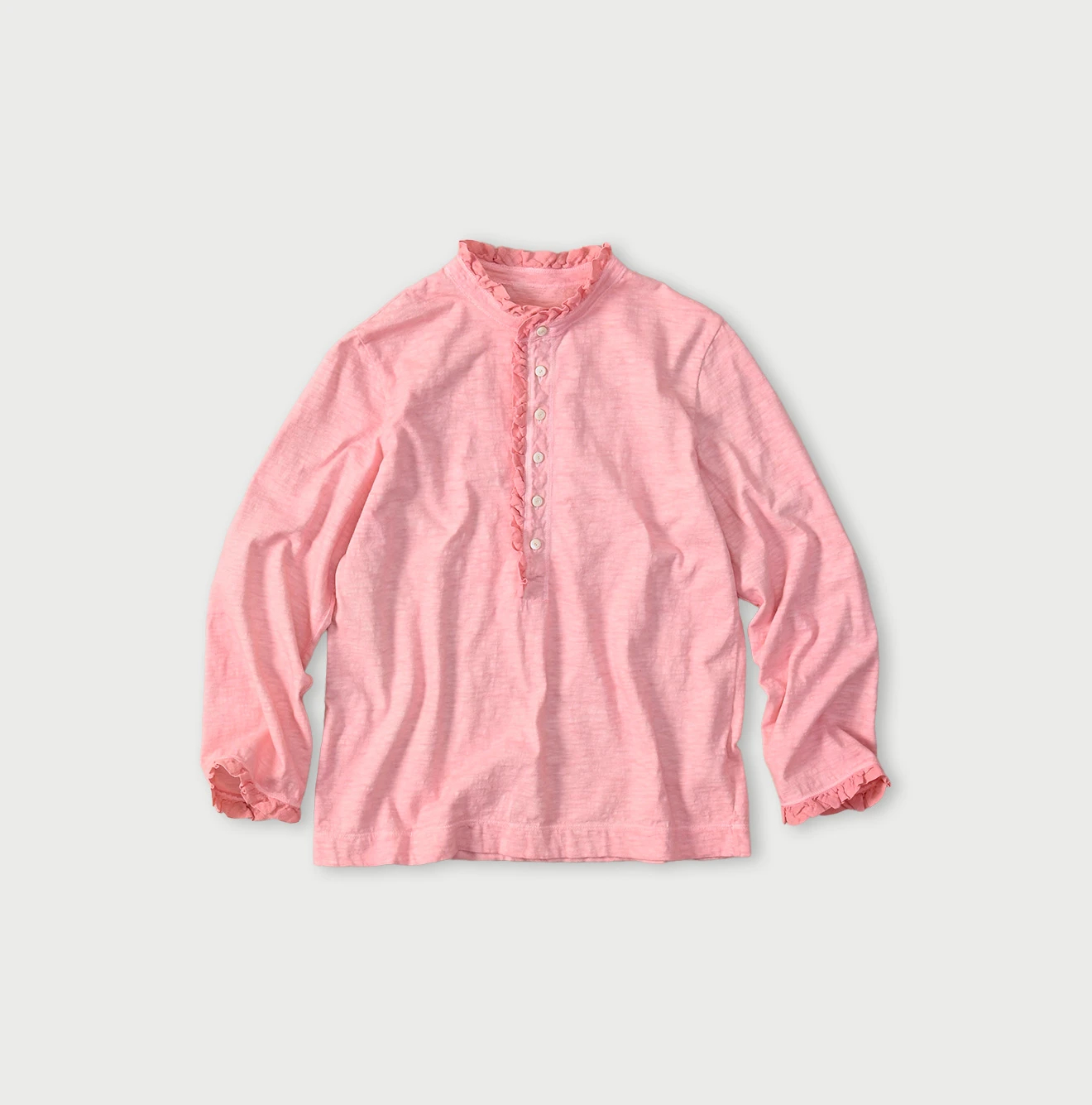 45R(フォーティファイブアール) |フリル天竺の四角ヘンリー（45草染）