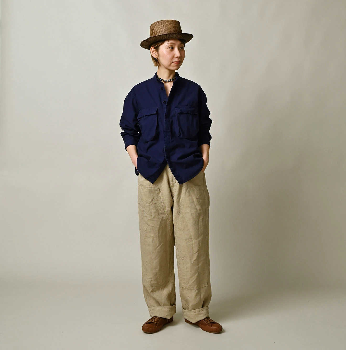 45R(フォーティファイブアール) |薄バックサテンの908ニームシャツ（再び・45RPMプリント）