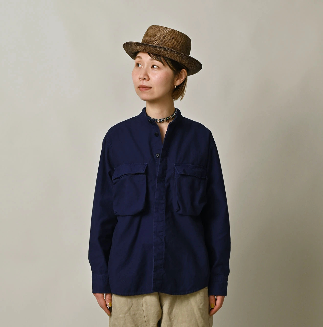 45R(フォーティファイブアール) |薄バックサテンの908ニームシャツ（再び・45RPMプリント）