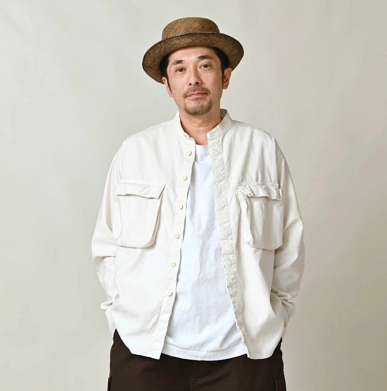 45R(フォーティファイブアール) |薄バックサテンの908ニームシャツ（再び・45RPMプリント）