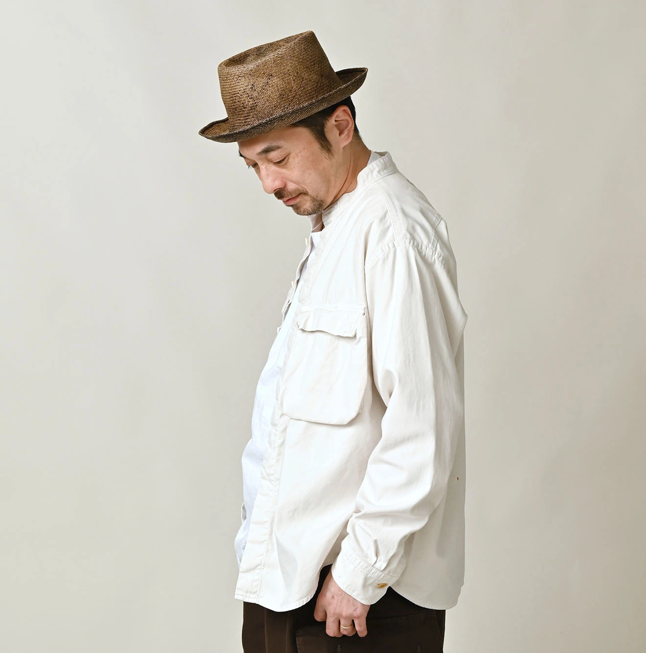 45R(フォーティファイブアール) |薄バックサテンの908ニームシャツ（再び・45RPMプリント）