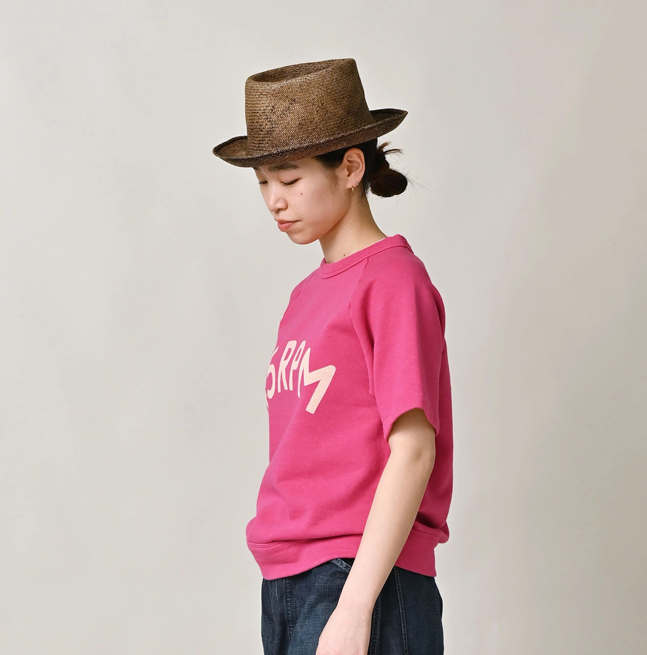 45R(フォーティファイブアール) |ガーゼ裏毛のロゴdeプティスウェット