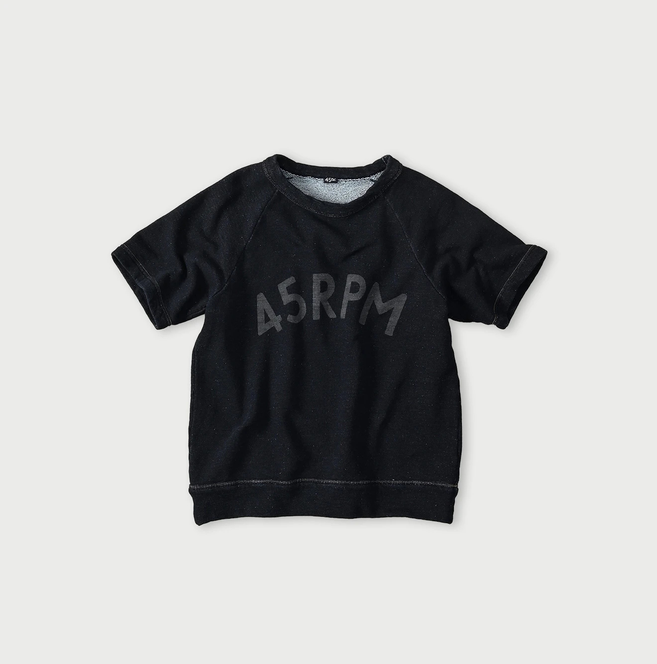 45R(フォーティファイブアール) |ガーゼ裏毛のロゴdeプティスウェット（インディゴ）