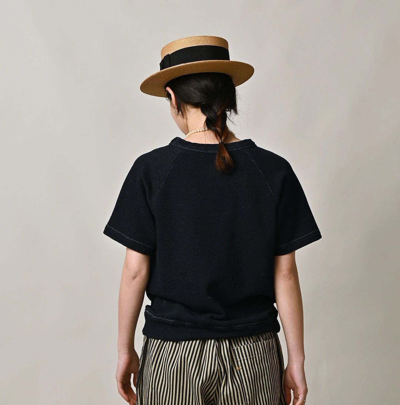 45R(フォーティファイブアール) |ガーゼ裏毛のロゴdeプティスウェット（インディゴ）