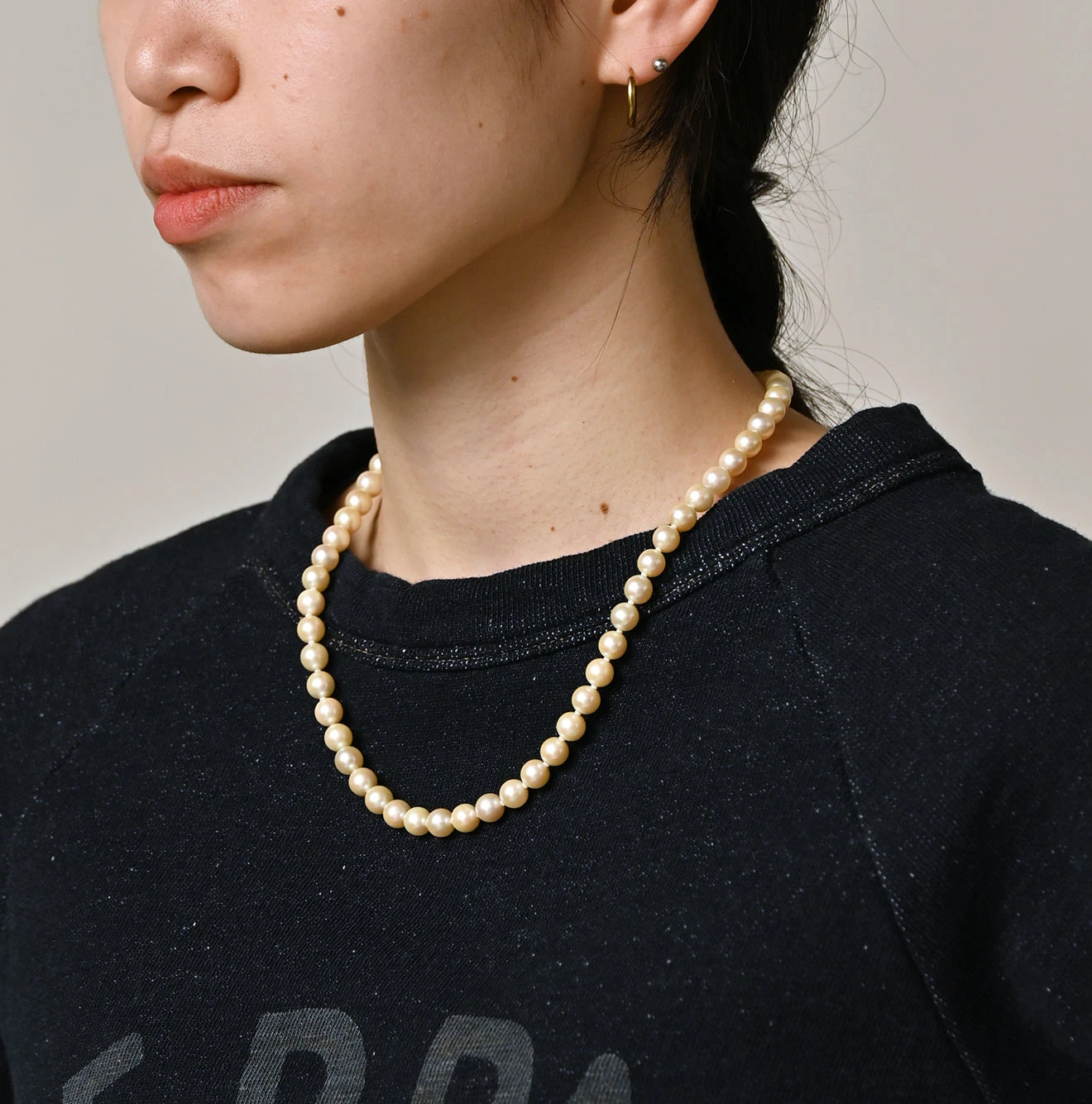 45R(フォーティファイブアール) |ガーゼ裏毛のロゴdeプティスウェット（インディゴ）