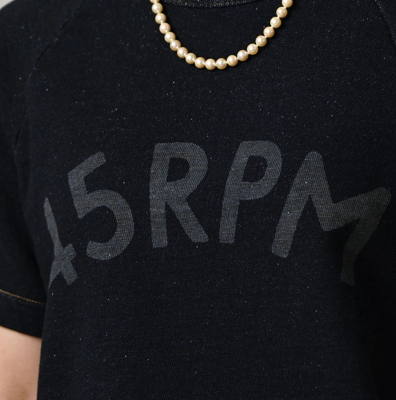 45R(フォーティファイブアール) |ガーゼ裏毛のロゴdeプティスウェット（インディゴ）