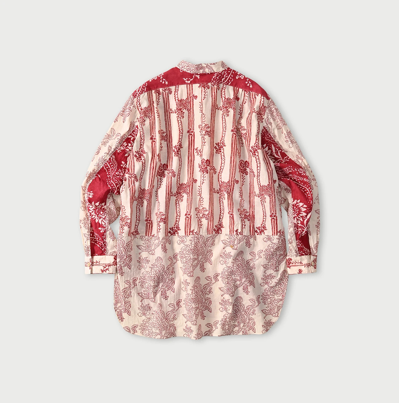 45R(フォーティファイブアール) |インドカディブロックプリントの908パッチワークグランパプルシャツ