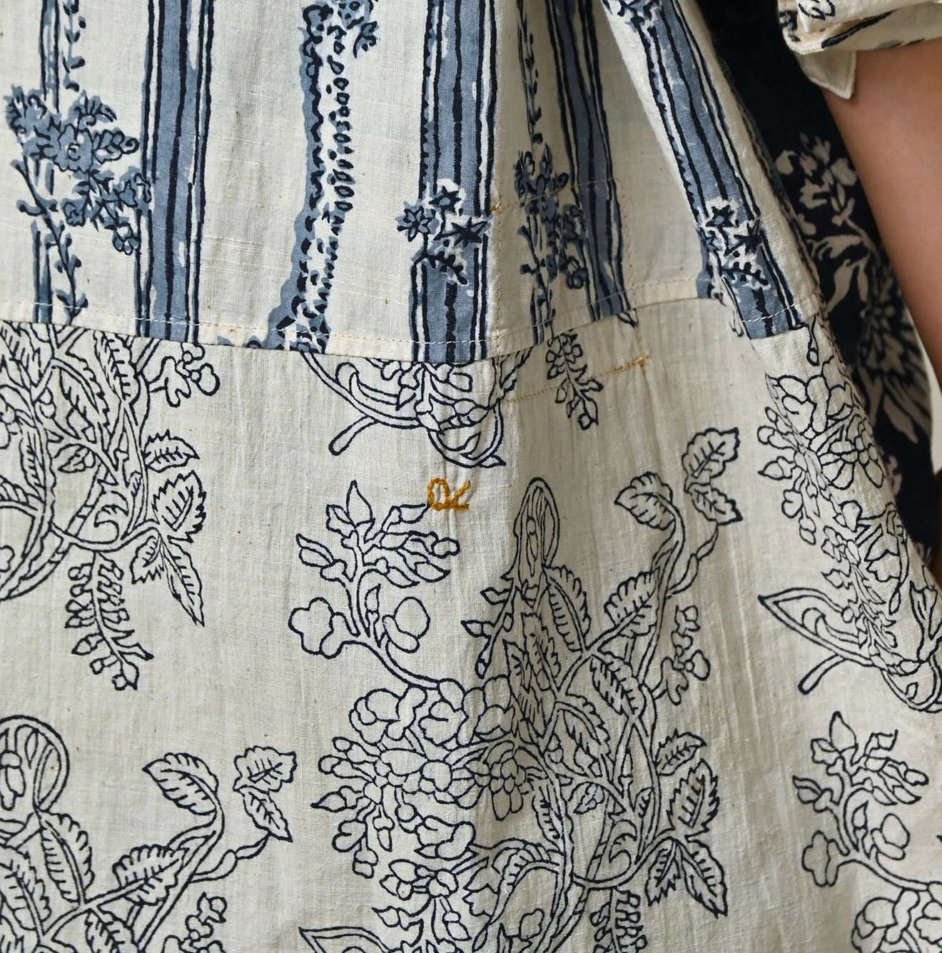 45R(フォーティファイブアール) |インドカディブロックプリントの908パッチワークグランパプルシャツ