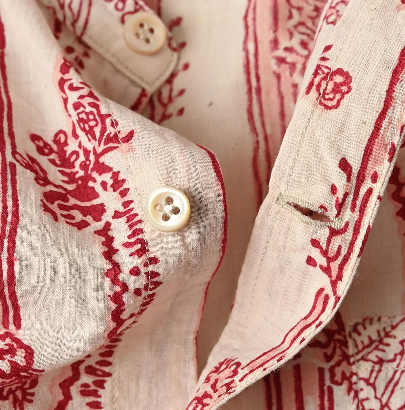 45R(フォーティファイブアール) |インドカディブロックプリントの908パッチワークグランパプルシャツ