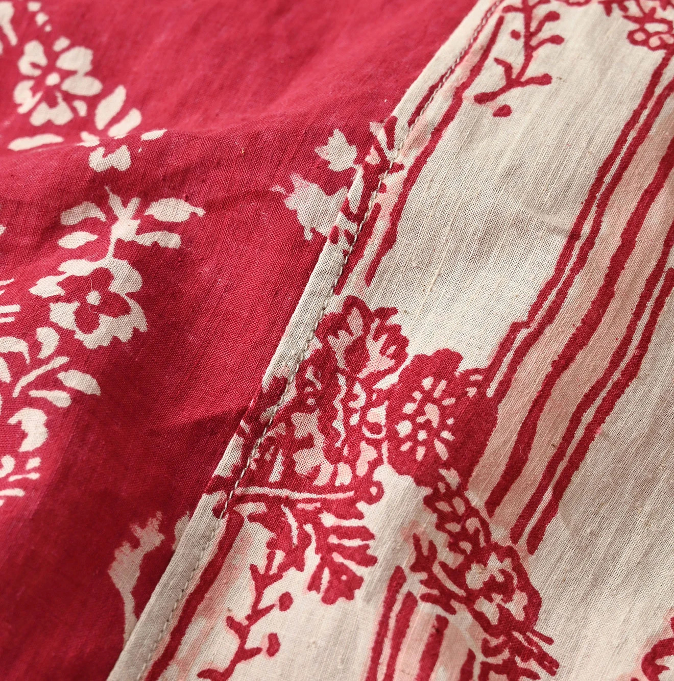 45R(フォーティファイブアール) |インドカディブロックプリントの908パッチワークグランパプルシャツ