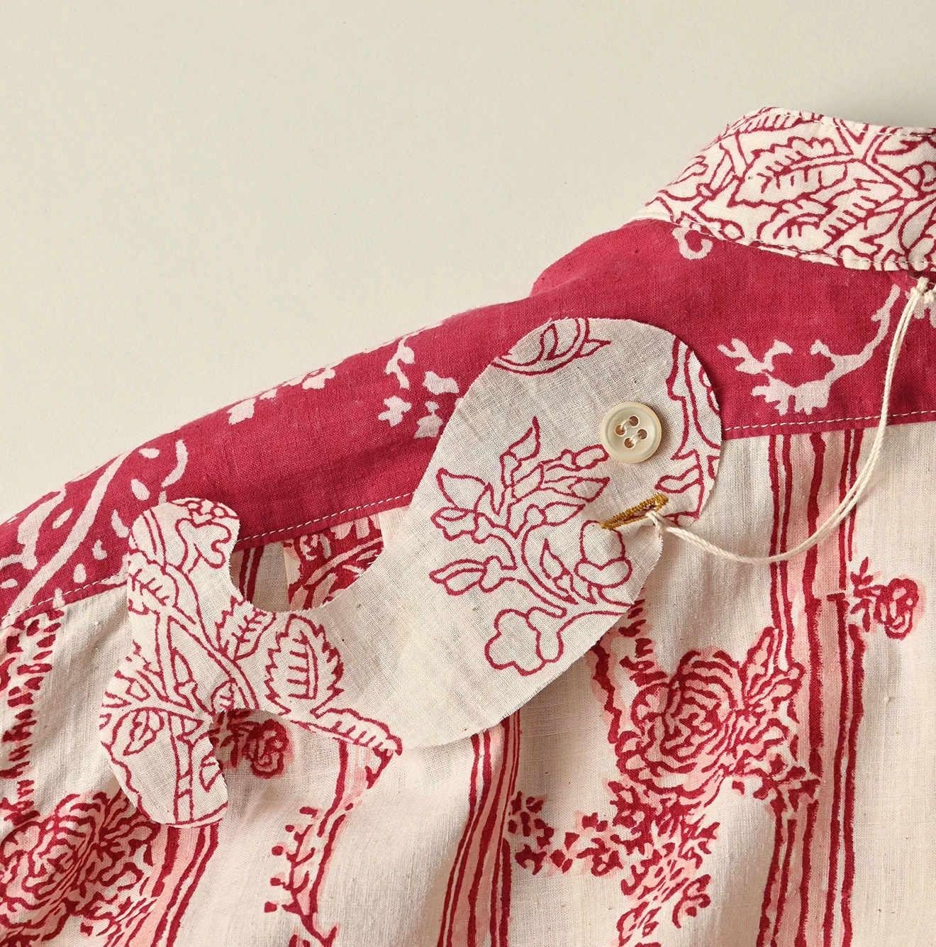 45R(フォーティファイブアール) |インドカディブロックプリントの908パッチワークグランパプルシャツ