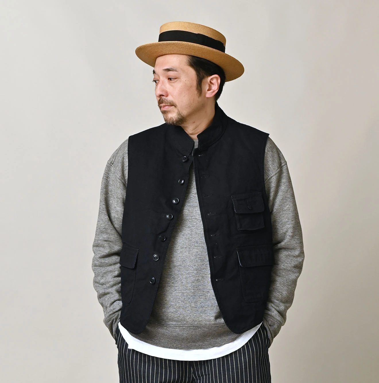 45R(フォーティファイブアール) |高密度ダックの908ハンティングベスト（インディゴ）