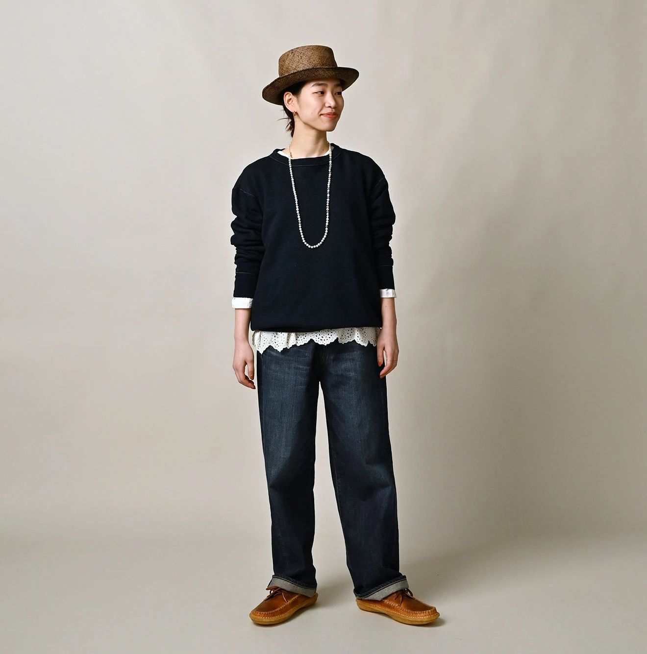 45R(フォーティファイブアール) |ガーゼ裏毛の908スウェット（インディゴ）