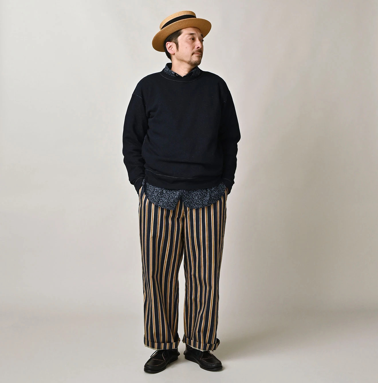 45R(フォーティファイブアール) |ガーゼ裏毛の908スウェット（インディゴ）