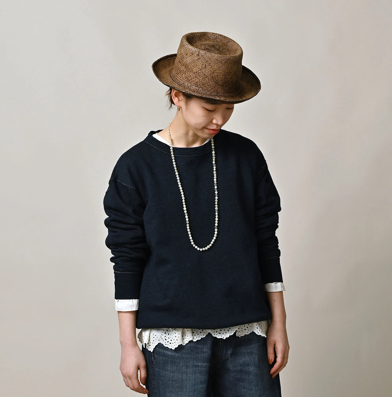 45R(フォーティファイブアール) |ガーゼ裏毛の908スウェット（インディゴ）