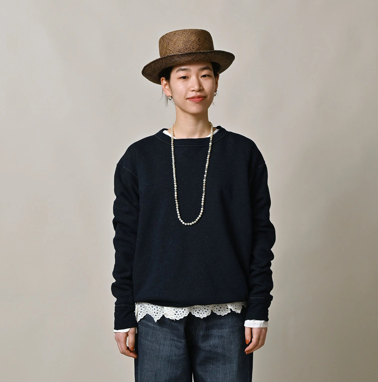 45R(フォーティファイブアール) |ガーゼ裏毛の908スウェット（インディゴ）