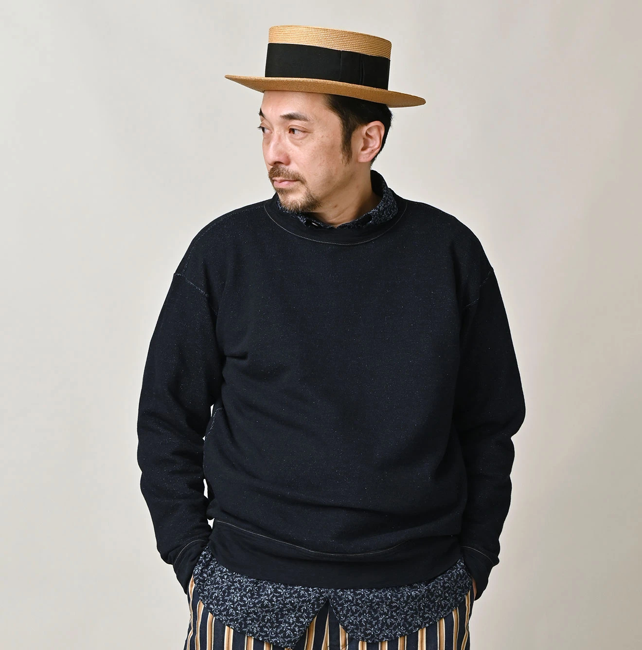 45R(フォーティファイブアール) |ガーゼ裏毛の908スウェット（インディゴ）