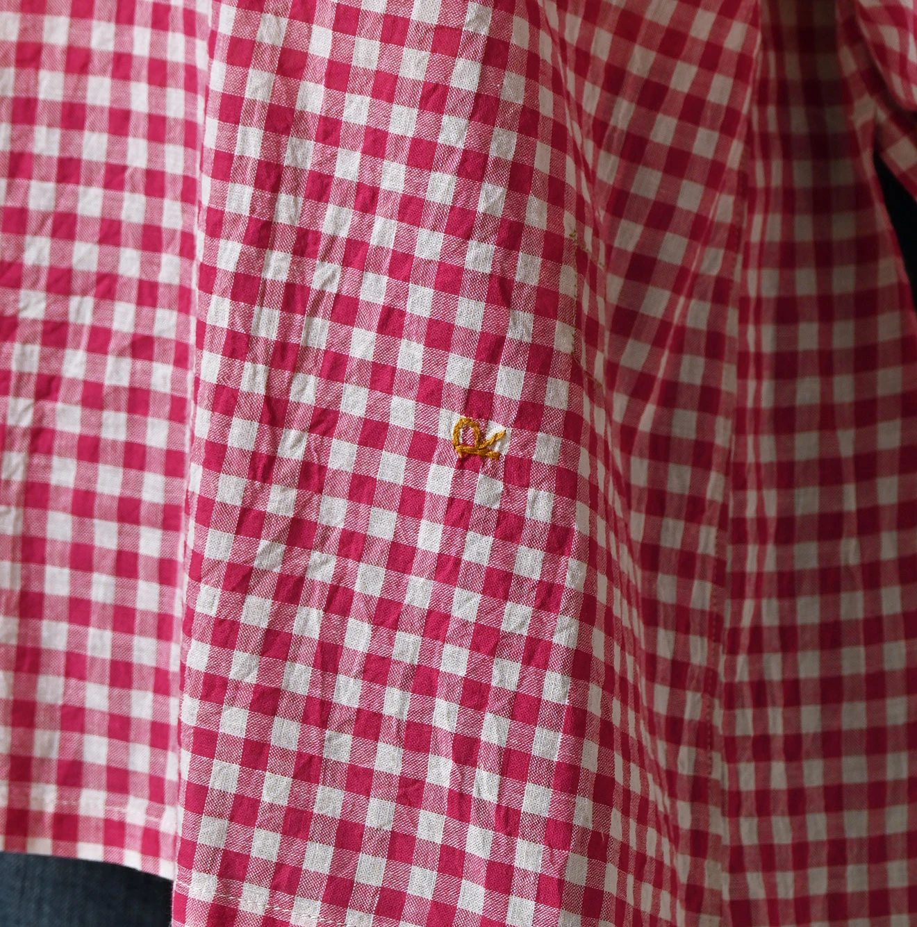 45R(フォーティファイブアール) |ガーゼギンガムのフリルカシュクール