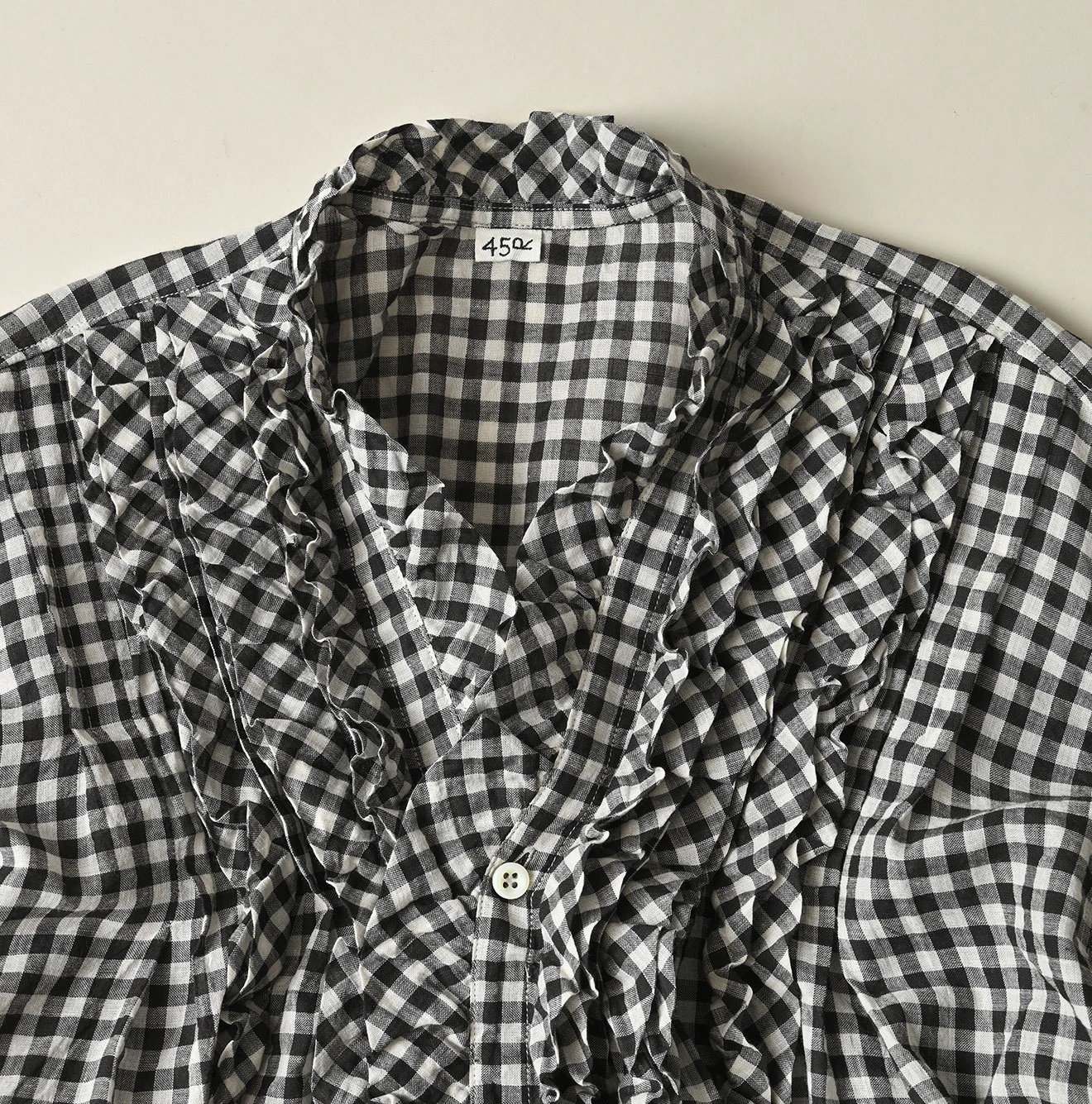 45R(フォーティファイブアール) |ガーゼギンガムのフリルカシュクール