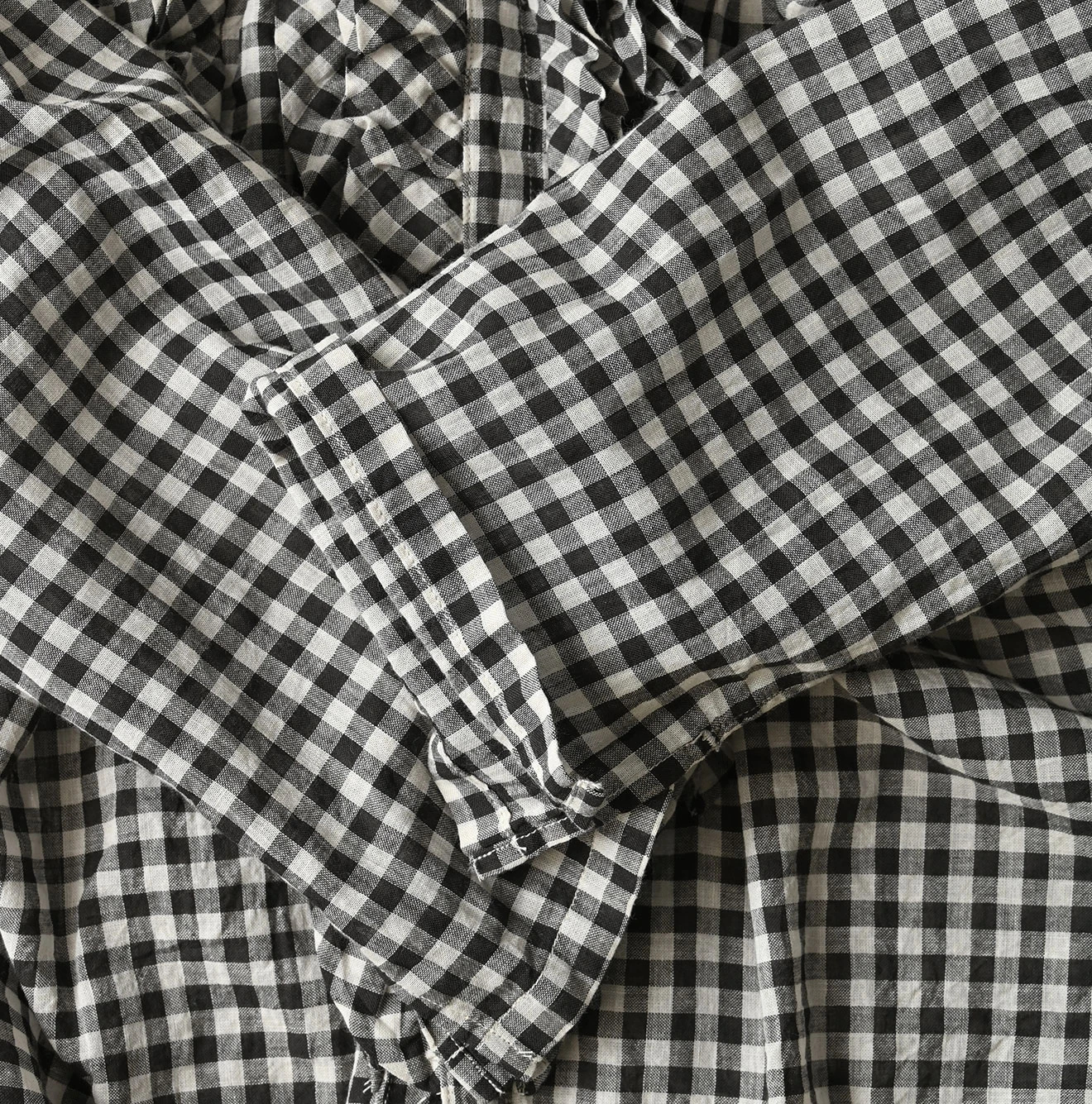 45R(フォーティファイブアール) |ガーゼギンガムのフリルカシュクール