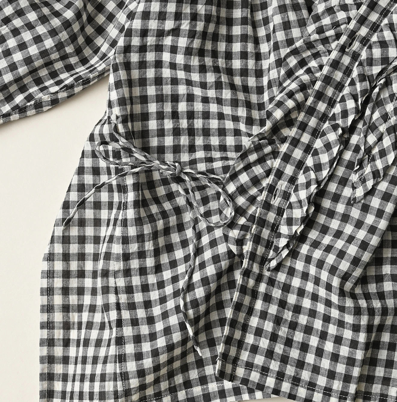45R(フォーティファイブアール) |ガーゼギンガムのフリルカシュクール