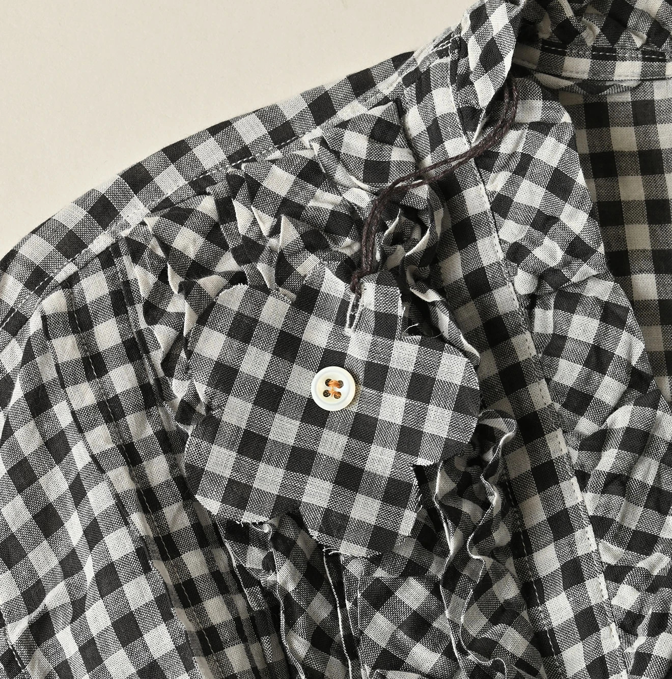 45R(フォーティファイブアール) |ガーゼギンガムのフリルカシュクール