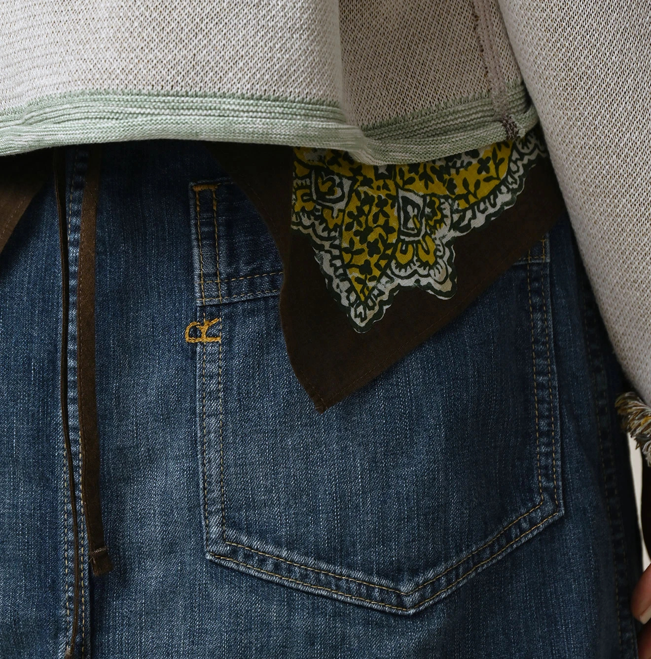 45R(フォーティファイブアール) |麦比古デニムのベルスカート（重）