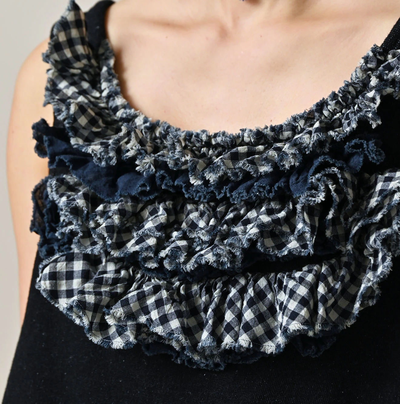 45R(フォーティファイブアール) |ミックスフリル×裏毛のタンクトップ