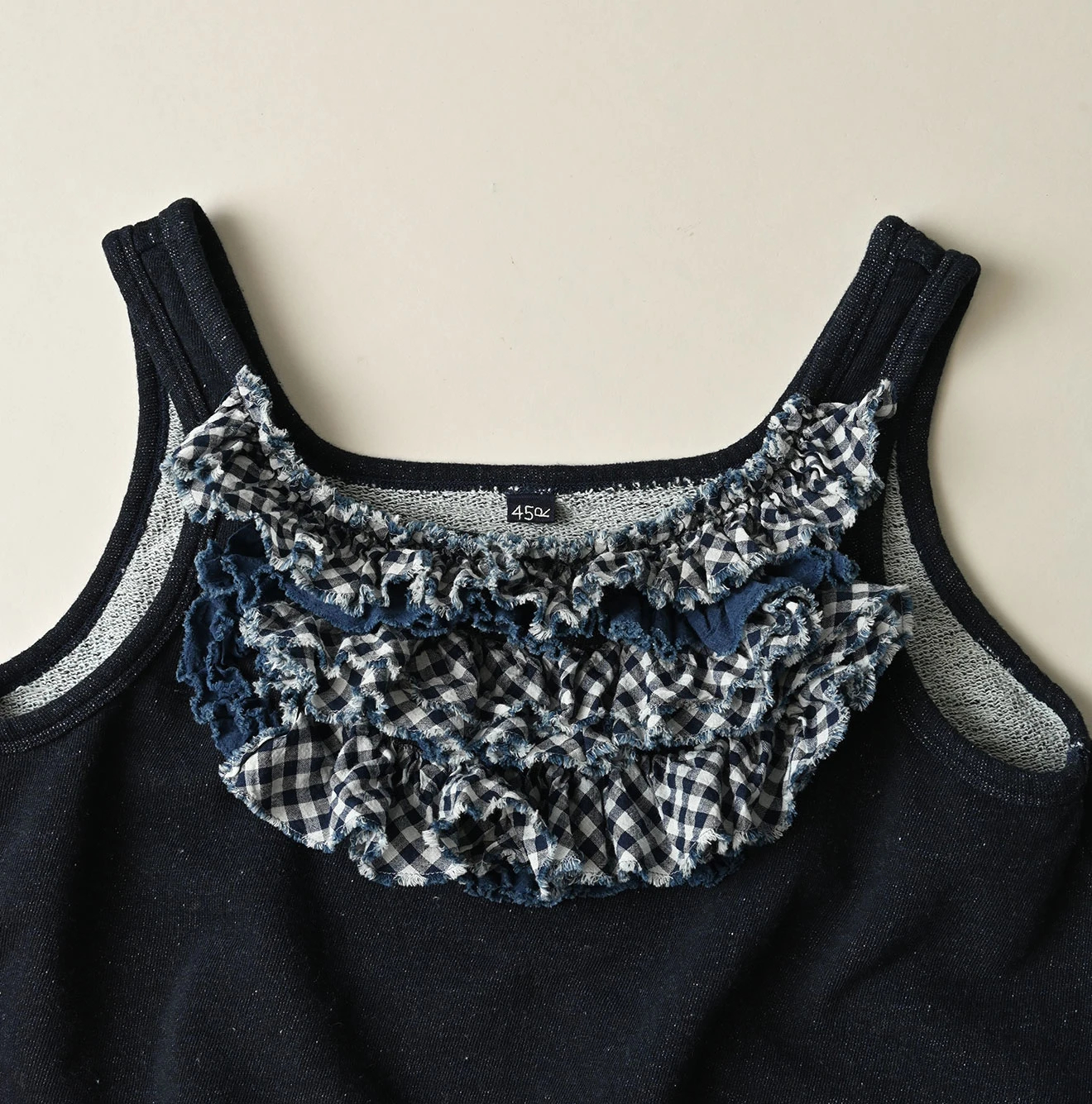 45R(フォーティファイブアール) |ミックスフリル×裏毛のタンクトップ