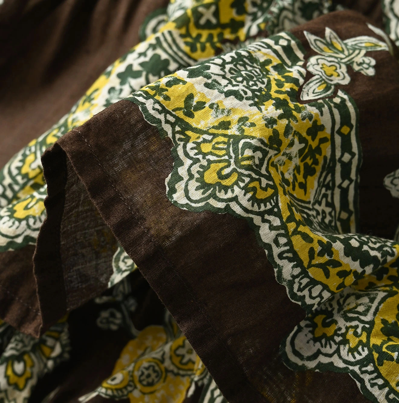 45R(フォーティファイブアール) |インドカディバンダナペイズリープリントのティアードフリルペチスカート