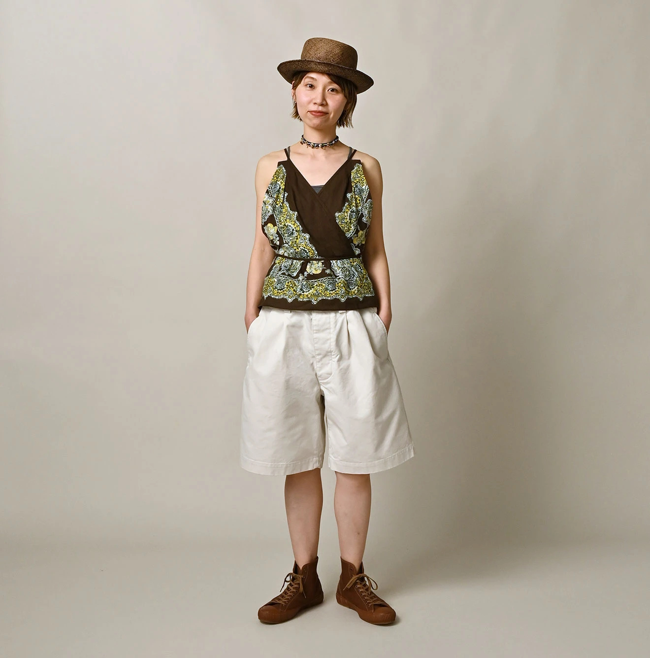 45R(フォーティファイブアール) |インドカディバンダナペイズリープリントのタンクブラ