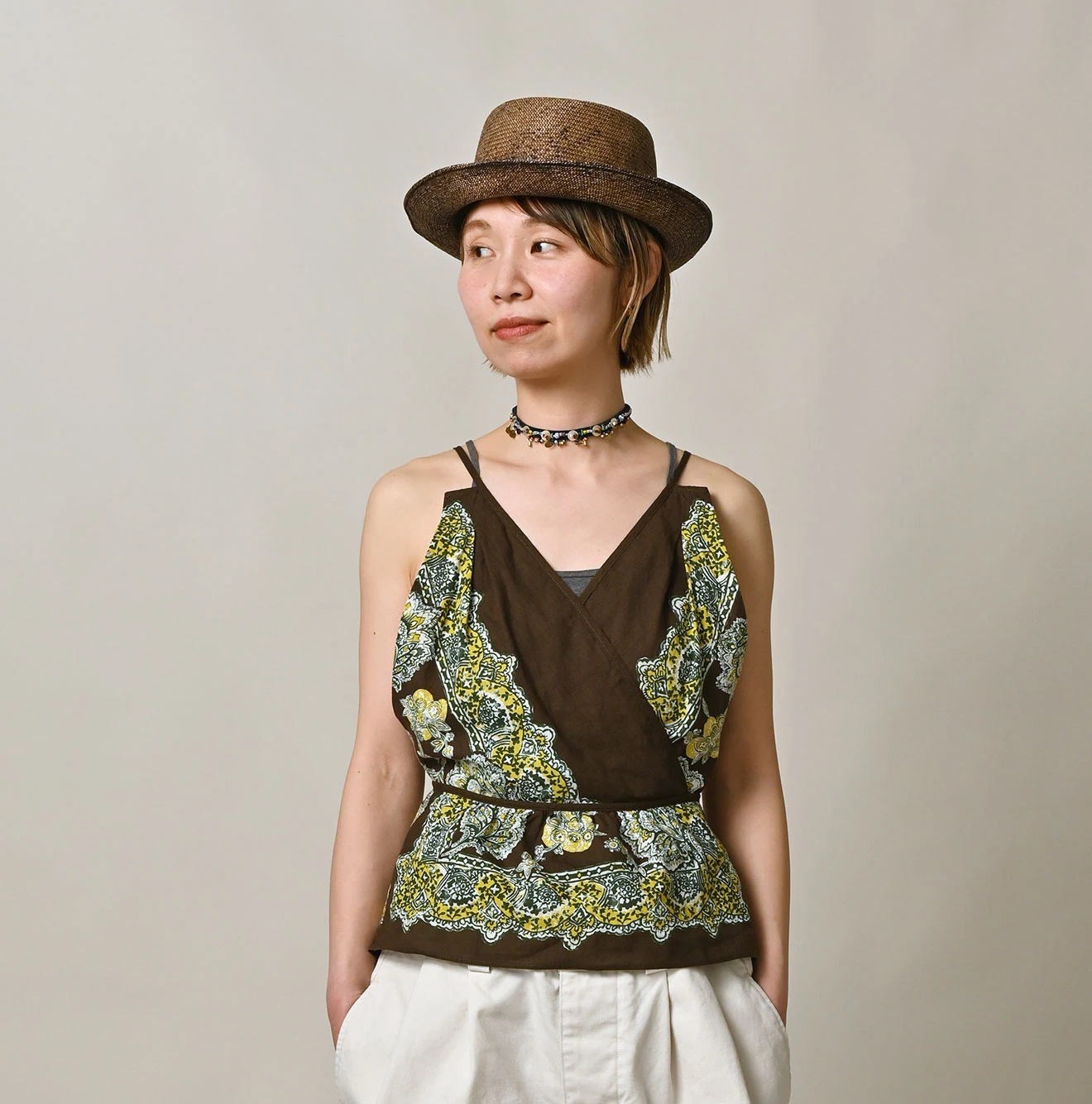 45R(フォーティファイブアール) |インドカディバンダナペイズリープリントのタンクブラ