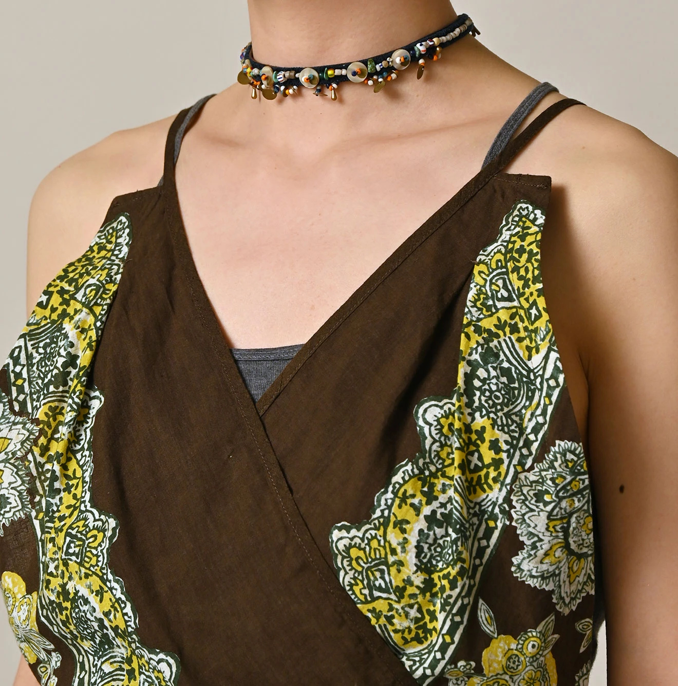 45R(フォーティファイブアール) |インドカディバンダナペイズリープリントのタンクブラ